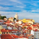 Vue panoramique du quartier d'Alfama à Lisbonne